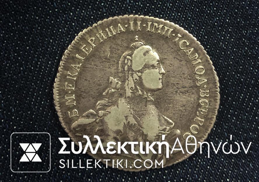 RUSSIA 1/2 Ruble 1762 AXF